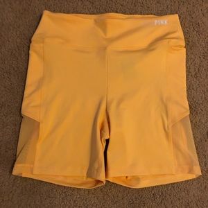 “Pink” brand bike shorts.